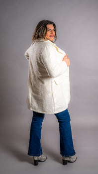 Manteau boutonné Blanc cassé Tiphaine